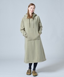 ボア パーカー ワンピース ロング丈」に該当するグリーン