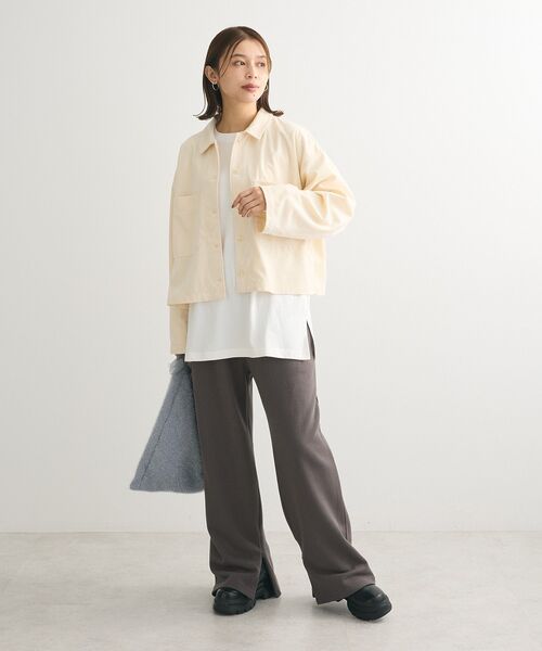 Green　Parks（グリーンパークス）の「裾スリットホワイトインナー（Tシャツ/カットソー・レディース・ホワイト・FREE）」の2枚目の写真