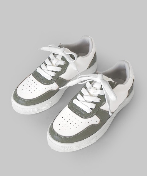 minia（ミニア）の「ローカットコンビスニーカー（スニーカー・レディース・シルバー/グリーン系1/ブラック/ホワイト・S/M/L/LL）」の4枚目の写真