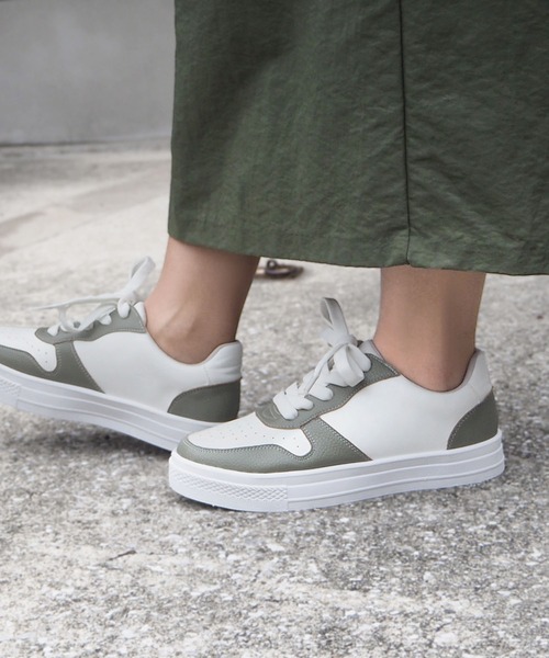 minia（ミニア）の「ローカットコンビスニーカー（スニーカー・レディース・シルバー/グリーン系1/ブラック/ホワイト・S/M/L/LL）」の21枚目の写真