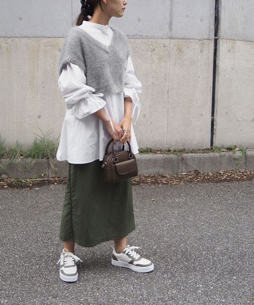 minia（ミニア）の「ローカットコンビスニーカー（スニーカー・レディース・シルバー/グリーン系1/ブラック/ホワイト・S/M/L/LL）」の11枚目の写真