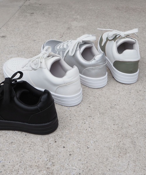 minia（ミニア）の「ローカットコンビスニーカー（スニーカー・レディース・シルバー/グリーン系1/ブラック/ホワイト・S/M/L/LL）」の9枚目の写真