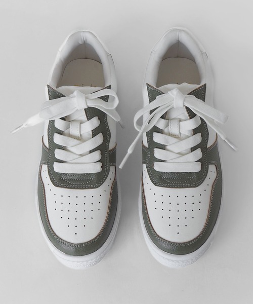 minia（ミニア）の「ローカットコンビスニーカー（スニーカー・レディース・シルバー/グリーン系1/ブラック/ホワイト・S/M/L/LL）」の5枚目の写真