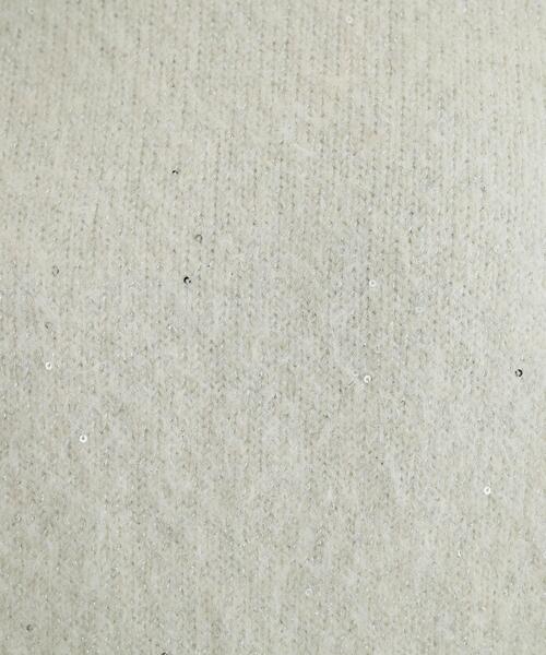 DRESKIP（ドレスキップ）の「◆【高レビュー/S-LL】上品にキラリと華やぐ スパンコール フェザーニット（ニット/セーター・レディース・サックスブルー/アイボリー/イエロー/グレー・04/03/02/01）」の5枚目の写真