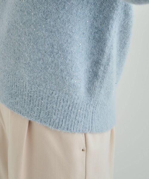 DRESKIP（ドレスキップ）の「◆【高レビュー/S-LL】上品にキラリと華やぐ スパンコール フェザーニット（ニット/セーター・レディース・サックスブルー/アイボリー/イエロー/グレー・04/03/02/01）」の15枚目の写真