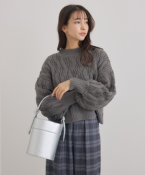 TREASURE TOPKAPI(トレジャートプカピ)の「【TREASURE TOPKAPI / トレジャー トプカピ】ベロアシリンダーバッグ(ショルダーバッグ・レディース・モカ/シルバー・MEDIUM)」の22枚目の写真