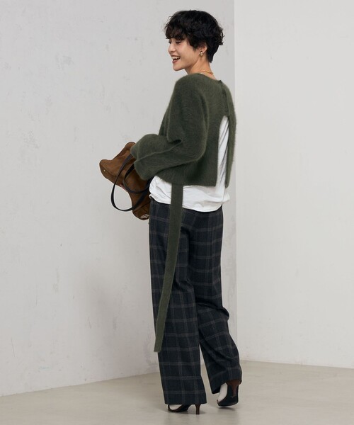 【セール】カシミヤ混後ろ開きクルーネックプルオーバーニット(ニット/セーター)|Rie Miller(リエミラー) 【セール】カシミヤ混後ろ開きクルーネックプルオーバーニット(ニット/セーター)|Rie Miller(リエミラー)