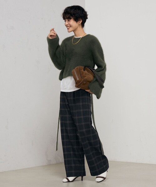 【セール】カシミヤ混後ろ開きクルーネックプルオーバーニット(ニット/セーター)|Rie Miller(リエミラー) 【セール】カシミヤ混後ろ開きクルーネックプルオーバーニット(ニット/セーター)|Rie Miller(リエミラー)