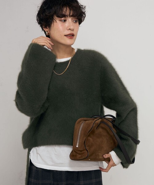 【セール】カシミヤ混後ろ開きクルーネックプルオーバーニット(ニット/セーター)|Rie Miller(リエミラー) 【セール】カシミヤ混後ろ開きクルーネックプルオーバーニット(ニット/セーター)|Rie Miller(リエミラー)