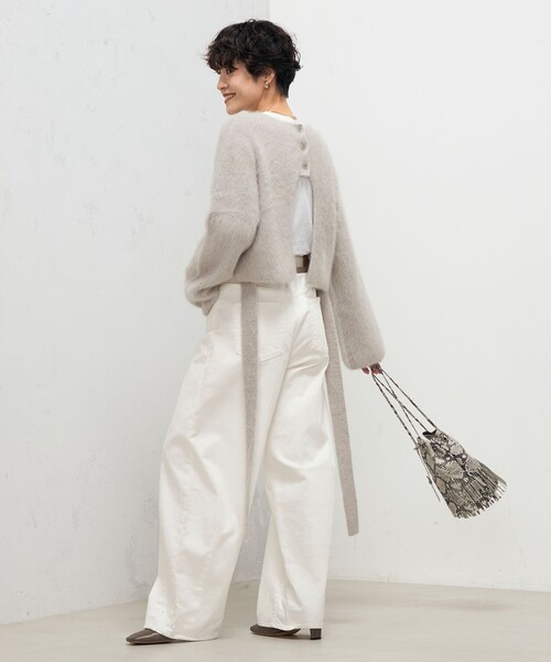 【セール】カシミヤ混後ろ開きクルーネックプルオーバーニット(ニット/セーター)|Rie Miller(リエミラー) 【セール】カシミヤ混後ろ開きクルーネックプルオーバーニット(ニット/セーター)|Rie Miller(リエミラー)