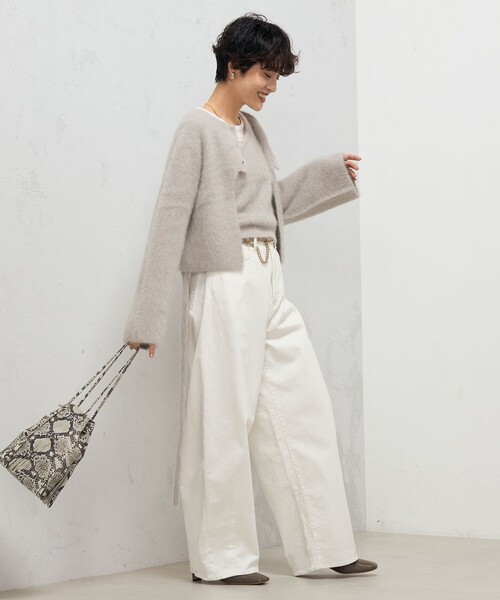 【セール】カシミヤ混後ろ開きクルーネックプルオーバーニット(ニット/セーター)|Rie Miller(リエミラー) 【セール】カシミヤ混後ろ開きクルーネックプルオーバーニット(ニット/セーター)|Rie Miller(リエミラー)