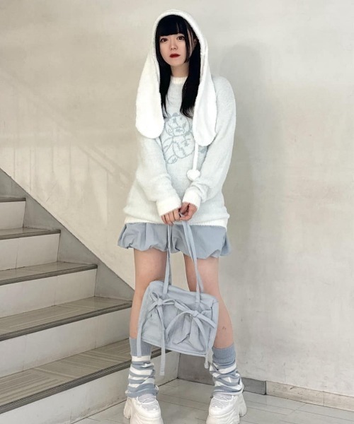 Whinny(ホワイニー)の「Whinny/とろとろ闇ウサギ(ニット/セーター・レディース・ブラック/グレー/ホワイト・FREE)」の16枚目の写真