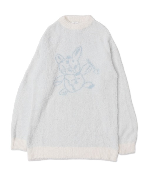 meltie ぽわぽわうさぎニット ブラック ♥︎ぽわぽわうさぎニット うさぎみたいなふわっふわのお袖が