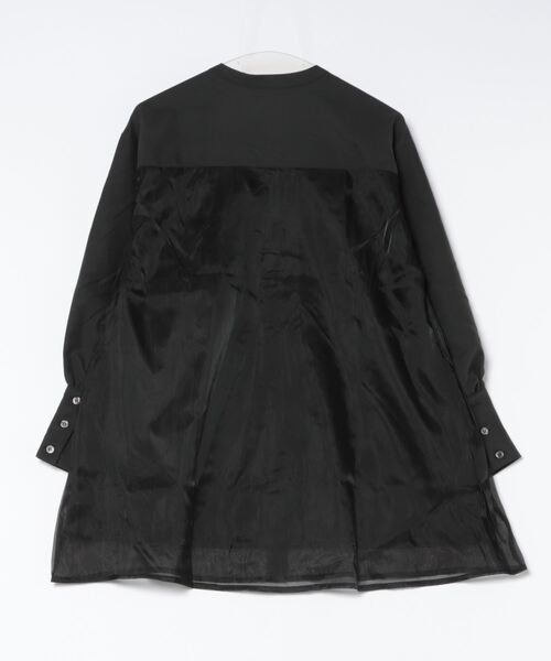 STYLEBLOCK（スタイルブロック）の「TNピーチ×オーガンジーレイヤードブラウス（シャツ/ブラウス・レディース・グレイッシュベージュ/ブラック/チャコールグレー・M）」の4枚目の写真