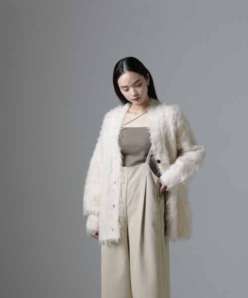 NANO universe（ナノユニバース）の「サロペットワイドパンツ（セットアップ可）（サロペット/オーバーオール・レディース・ブラウン/ベージュ/ブラック・FREE）」の7枚目の写真