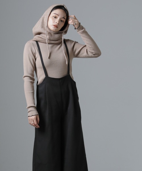 NANO universe（ナノユニバース）の「サロペットワイドパンツ（セットアップ可）（サロペット/オーバーオール・レディース・ブラウン/ベージュ/ブラック・FREE）」の18枚目の写真