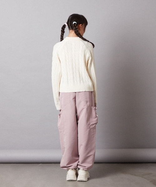 a.v.v（アーヴェヴェ）の「[140-150]襟付きダブルジップデザインニット（ニット/セーター・キッズ・アイボリー/ライトピンク・150/140）」の20枚目の写真