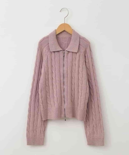 a.v.v（アーヴェヴェ）の「[140-150]襟付きダブルジップデザインニット（ニット/セーター・キッズ・アイボリー/ライトピンク・150/140）」の21枚目の写真