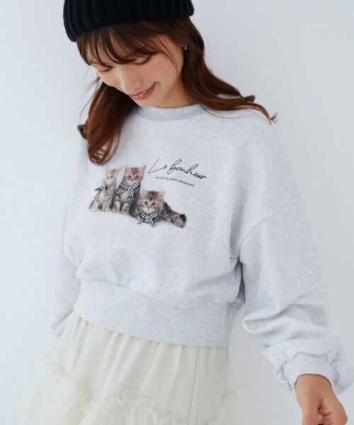 MAJESTIC LEGON(マジェスティックレゴン)の「アソートビジューネコスウェット(スウェット・レディース・C/B/A・MEDIUM)」の2枚目の写真