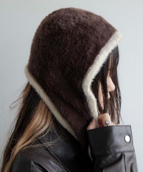 WEGO（ウィゴー）の「WEGO/ツートンバラクラバ（ニットキャップ/ビーニー・レディース・ブラック/ブラウン/ブルー/オフホワイト・FREE）」の5枚目の写真