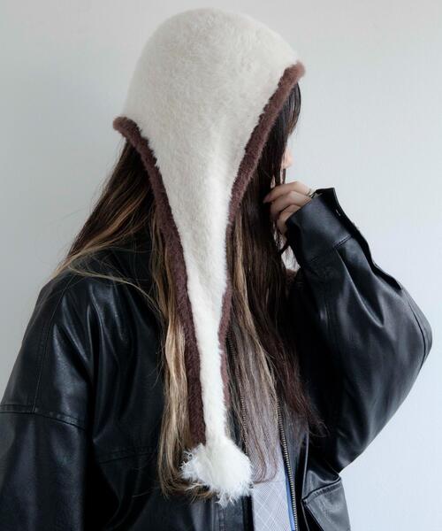 WEGO（ウィゴー）の「WEGO/ツートンバラクラバ（ニットキャップ/ビーニー・レディース・ブラック/ブラウン/ブルー/オフホワイト・FREE）」の6枚目の写真