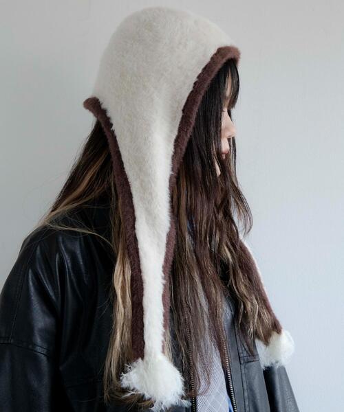 WEGO（ウィゴー）の「WEGO/ツートンバラクラバ（ニットキャップ/ビーニー・レディース・ブラック/ブラウン/ブルー/オフホワイト・FREE）」の7枚目の写真