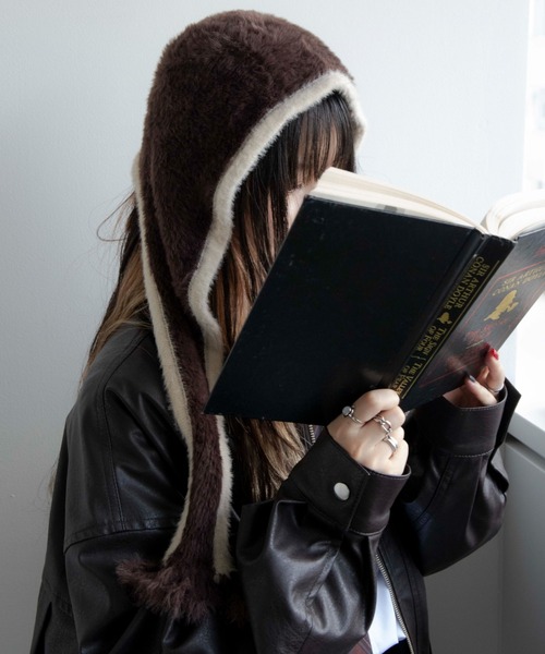 WEGO（ウィゴー）の「WEGO/ツートンバラクラバ（ニットキャップ/ビーニー・レディース・ブラック/ブラウン/ブルー/オフホワイト・FREE）」の3枚目の写真