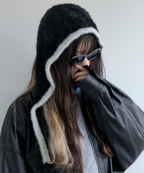 WEGO（ウィゴー）の「WEGO/ツートンバラクラバ（ニットキャップ/ビーニー・レディース・ブラック/ブラウン/ブルー/オフホワイト・FREE）」の2枚目の写真