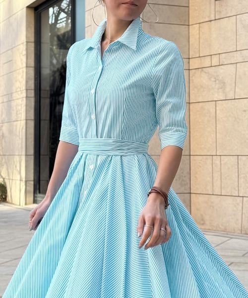 オードリールックストライプドレス（ワンピース）｜JENNE