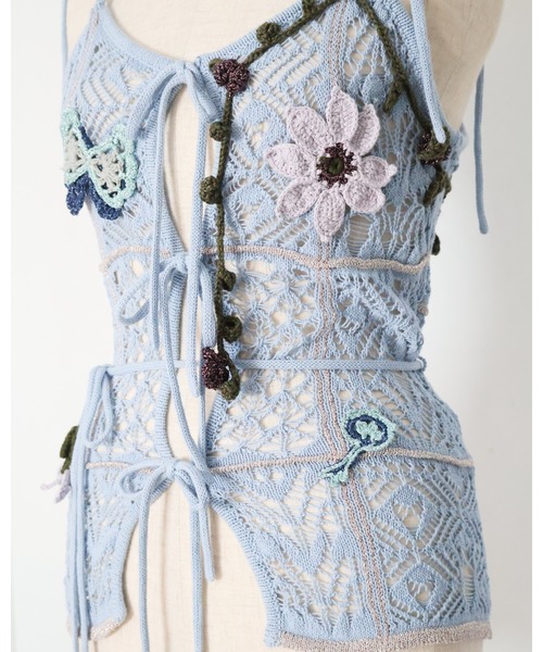 rurumu:（ルルムウ）の「rurumu:/ルルムウ/plants motif crochet camisole（キャミソール・レディース・サックスブルー/オリーブ/ボルドー・FREE）」の14枚目の写真