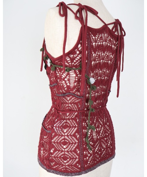 rurumu:（ルルムウ）の「rurumu:/ルルムウ/plants motif crochet camisole（キャミソール・レディース・サックスブルー/オリーブ/ボルドー・FREE）」の20枚目の写真
