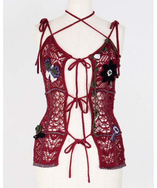 rurumu:（ルルムウ）の「rurumu:/ルルムウ/plants motif crochet camisole（キャミソール・レディース・サックスブルー/オリーブ/ボルドー・FREE）」の15枚目の写真