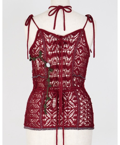 キャミソール rurumu:/ルルムウ/plants motif crochet camisole rurumu:（ルルムウ）の「rurumu:/ルルムウ/plants motif crochet