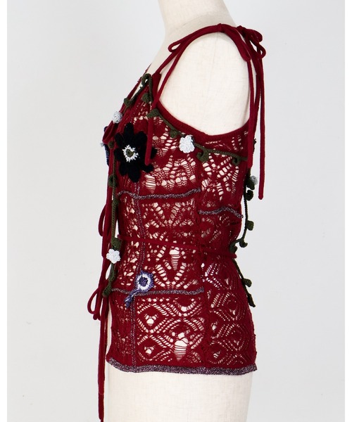 キャミソール rurumu:/ルルムウ/plants motif crochet camisole rurumu:（ルルムウ）の「rurumu:/ルルムウ/plants motif crochet