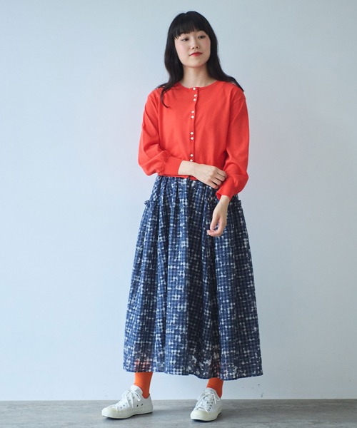 ビュルデサボン★パネルチェックサロンスカートbulle de savon セール】gingham×hana opal スカート（スカート）｜bulle de
