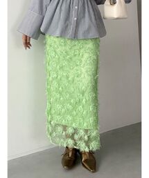 OUNNOUN | 【OUNNOUN】モチーフレースチュールタイトスカート(スカート)