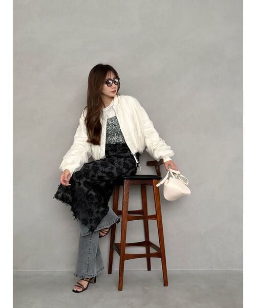 OUNNOUN(オウンノウン)の「【OUNNOUN】モチーフレースチュールタイトスカート(スカート・レディース・ミント/ホワイト/ブラック・MEDIUM/SMALL)」の6枚目の写真