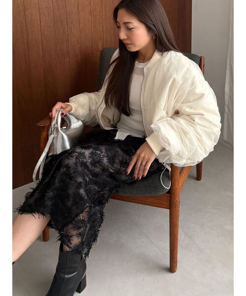 OUNNOUN(オウンノウン)の「【OUNNOUN】モチーフレースチュールタイトスカート(スカート・レディース・ミント/ホワイト/ブラック・MEDIUM/SMALL)」の11枚目の写真