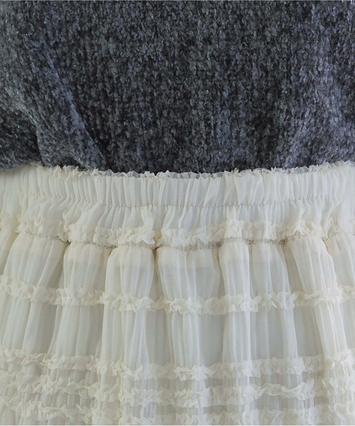 tiptop（ティップトップ）の「フリルレースシャーリングナロースカート（スカート・レディース・アイボリー/ブラック・FREE）」の14枚目の写真