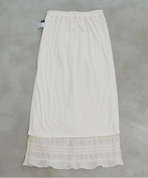 tiptop（ティップトップ）の「フリルレースシャーリングナロースカート（スカート・レディース・アイボリー/ブラック・FREE）」の16枚目の写真