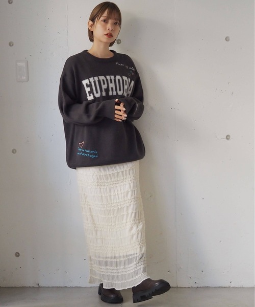 tiptop（ティップトップ）の「フリルレースシャーリングナロースカート（スカート・レディース・アイボリー/ブラック・FREE）」の12枚目の写真