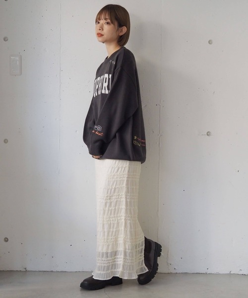 tiptop（ティップトップ）の「フリルレースシャーリングナロースカート（スカート・レディース・アイボリー/ブラック・FREE）」の13枚目の写真