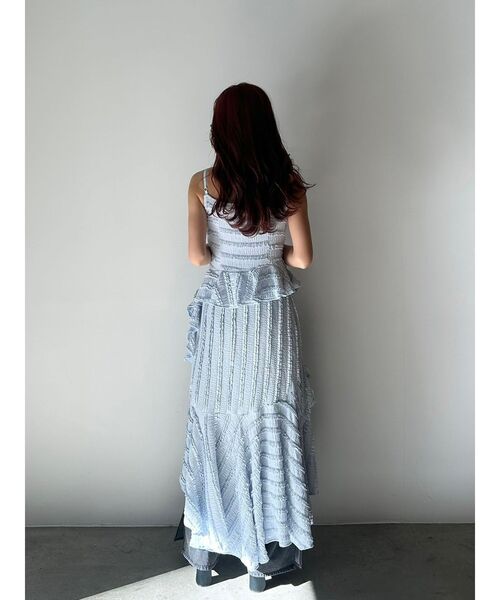 CALNAMUR(カルナムール)の「ROSE ASYMMETRIC HEM LONG OP/ローズアシンメトリーヘムロングワンピース(ワンピース・レディース・ブラック/ライトブルー/ホワイト・FREE)」の11枚目の写真