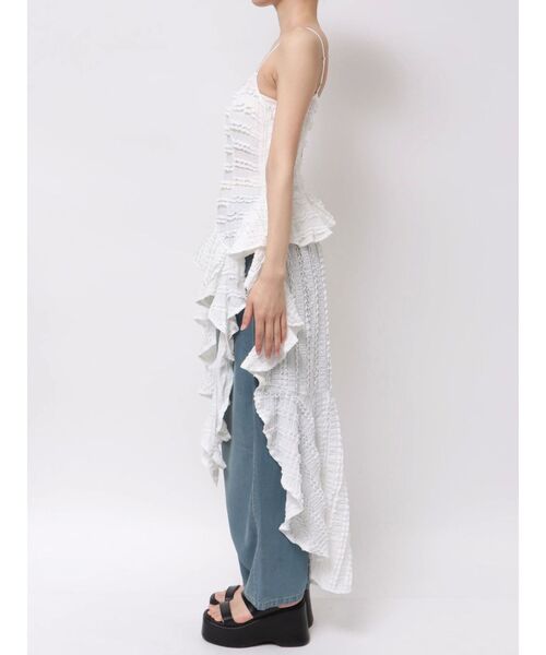 calnamur ローズアシンメトリーヘム ロング ワンピース CALNAMUR ワンピース ROSE ASYMMETRIC HEM LONG OP/ローズ