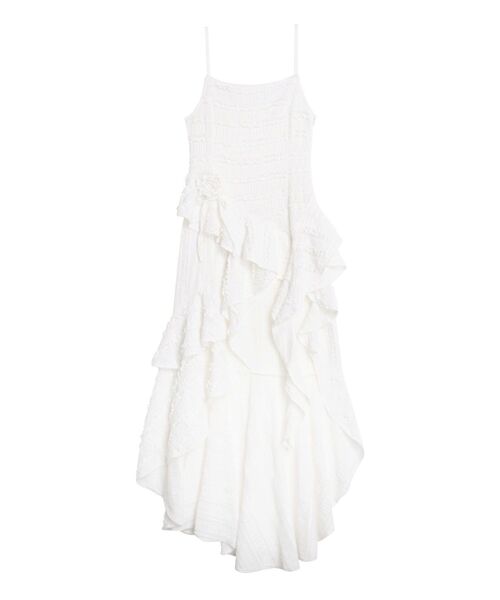 CALNAMUR(カルナムール)の「ROSE ASYMMETRIC HEM LONG OP/ローズアシンメトリーヘムロングワンピース(ワンピース・レディース・ブラック/ライトブルー/ホワイト・FREE)」の2枚目の写真
