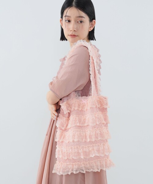 CAROLINA GLASER（カロリナ グレイサー）の「【COLLABORATION】Aya / レース トートBAG（トートバッグ・レディース・ホワイト系その他5/ピンク/ブラック・ONE SIZE）」の3枚目の写真