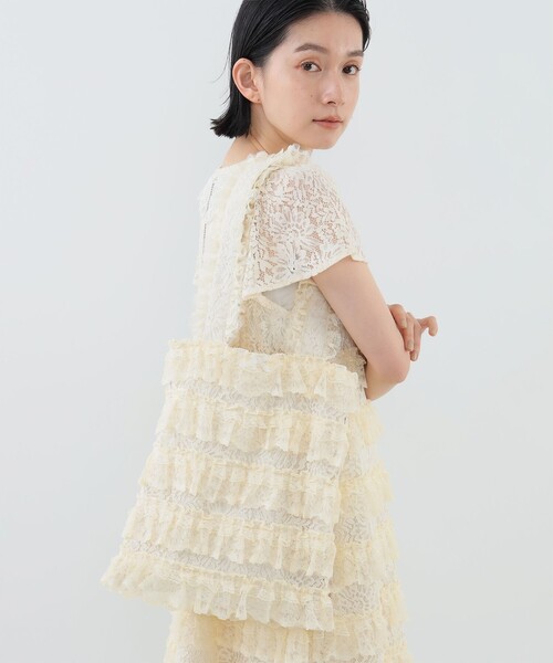 CAROLINA GLASER（カロリナ グレイサー）の「【COLLABORATION】Aya / レース トートBAG（トートバッグ・レディース・ホワイト系その他5/ピンク/ブラック・ONE SIZE）」の2枚目の写真