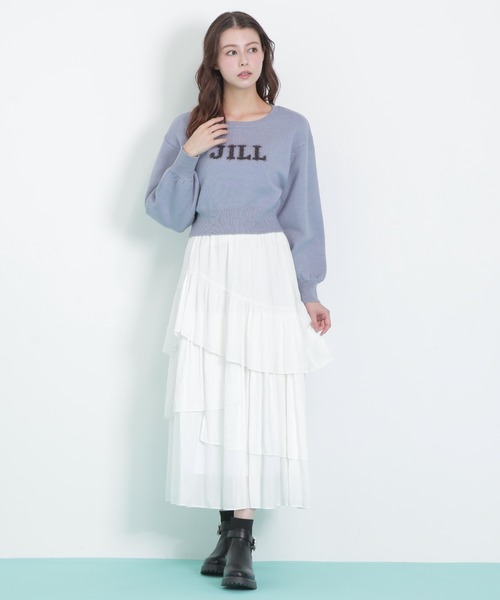 JILL by JILL STUART（ジルバイジルスチュアート）の「◇バリエ―ションジャガードロゴニット（ニット/セーター・レディース・ブルー/ホワイト系その他2/グレー/ブラック・FREE）」の5枚目の写真