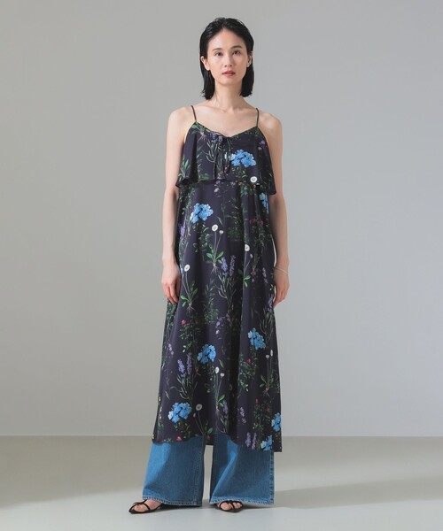 美品　TOCCA フラワープリント ワンピース 160 キャンディースリーブフラワープリントティアードワンピース