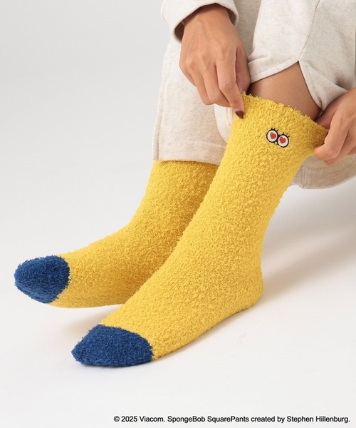 BAYFLOW（ベイフロー）の「【SpongeBob(スポンジ・ボブ)×BAYFLOW】ルームソックス（ソックス/靴下・レディース・イエロー/ピンク・0）」の5枚目の写真